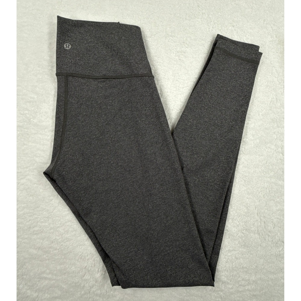Lululemon Wunder Under Womens 8 Heathered Charcoal Gray High Rise Leggings